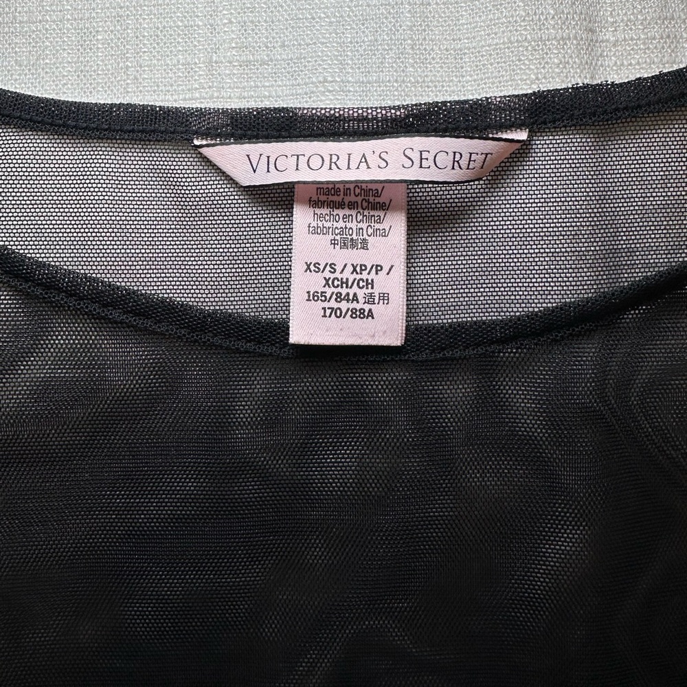 Victoria Secret Black Mesh Tee - Picture 4 of 7